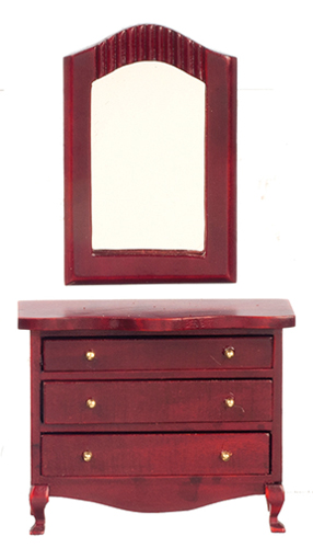 Low Dresser with Mirror, Mahogany